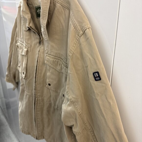 Eddie Bauer Field Chore Jacket Mens Large Tan Full-Zip Distressed (F31) - Picture 3 of 11